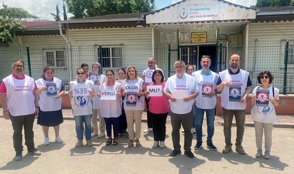 SAĞLIK ÇALIŞANLARI ADANA’DA 13 HAFTADIR VERGİDE ADALET İSTİYOR 