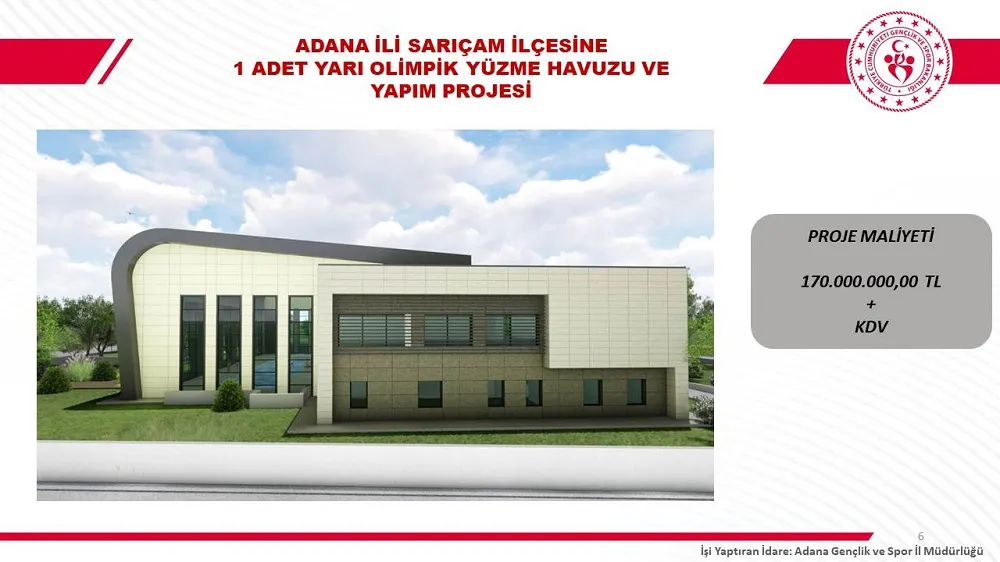 ADANA’YA 830 MİLYON 50 BİN LİRALIK DEV SPOR YATIRIMI