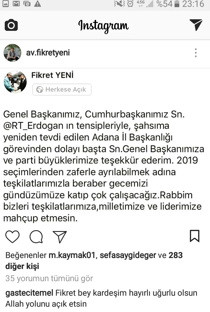 FİKRET YENİ YENİDEN ADAYLIĞINI BÖYLE DUYURDU!