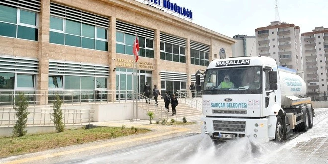 SARIÇAM’DA  DEZENFEKTE ÇALIŞMALARI