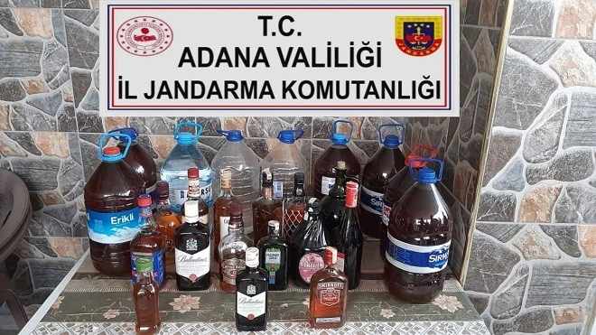 JANDARMA ADANA’DA BİN LİTRE KAÇAK-SAHTE ALKOL ELEGEÇİRDİ