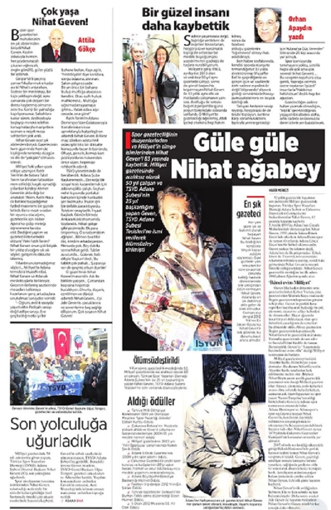 MİLLİYET GAZETESİ’NDE NİHAT GEVEN SAYFASI