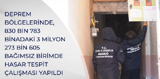 DEPREM KENTLERİNDE 20 BİN 662 BİNADAKİ 71 BİN 52 BAĞIMSIZ BÖLÜM YIKILDI