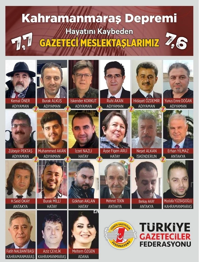DEPREMDE 21 GAZETECİYİ KAYBETTİK