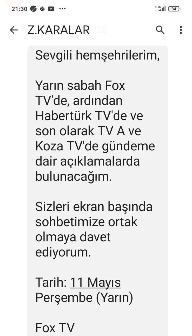 ABB BAŞKANI KARALAR HANGİ TV