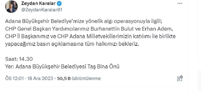 ZEYDAN KARALAR’DAN ABB OPERASYONU AÇIKLAMASI